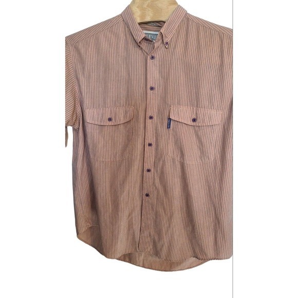 VTG 90s LEVI'S Silver Label Button Down Shirt Size XL Striped Big E made i Korea - Picture 3 of 5